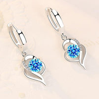 Silberne Zirkonia-Ohrringe – Blau