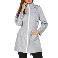 Damen Leichte Regenjacke | Mit Kapuze – Grau
