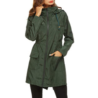 Damen Leichte Regenjacke | Mit Kapuze – Grün