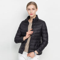 Damen Puffer Langarm Jacke | Bequeme – Schwarz