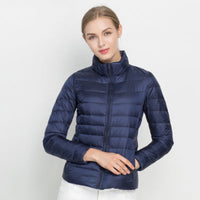 Damen-Steppjacke mit Langarmstruktur | isolierende ausführung – Marine Blau