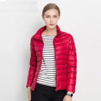 Damen Puffer Langarm Jacke | Bequeme – Rot