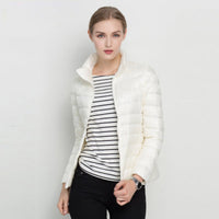 Damen Puffer Langarm Jacke | Bequeme – Weiß