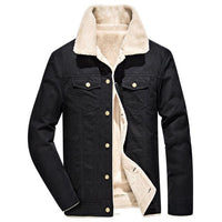 Iresita | Herren Bomber Winterjacke Dick Gefüttert aus 100% Baumwolle – Schwarz