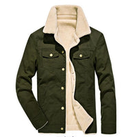 Iresita | Herren Bomber Winterjacke Dick Gefüttert aus 100% Baumwolle – Oliv