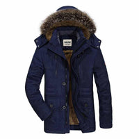 Iresaya | Herren Winter Parka Dick und Warm mit Kapuze – Blau