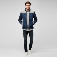 Herren Herbstjacke | Klare Form mit ausgewogener Schnittführung – Blau / Grau