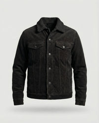 Elegante Cord Herrenjacke – Dunkelgrau