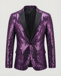 Glänzender Herren Pailletten Blazer – Lila