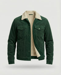 Elegante Cord Herrenjacke – Grün