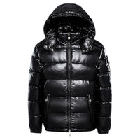 Premium gesteppte Kapuzen-Pufferjacke für Männer – Schwarz