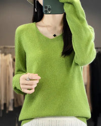 Bianca | Feiner Merino Pullover – Fruchtgrün