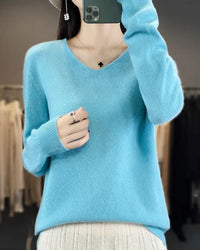 Bianca | Feiner Merino Pullover – Hellblau