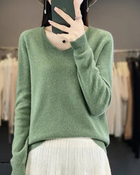 Bianca | Feiner Merino Pullover – Hellgrün