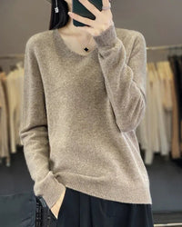Bianca | Feiner Merino Pullover – Camel