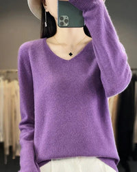 Bianca | Feiner Merino Pullover – Violett