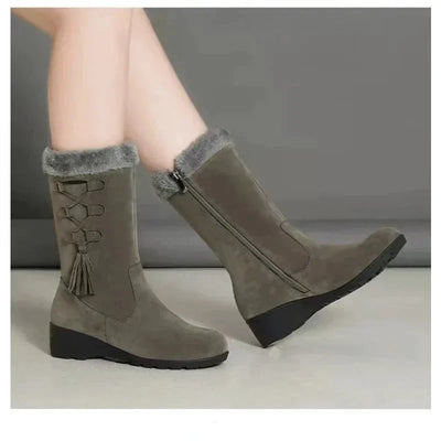 Giseline | Moderne Damenstiefel mit Fleecefutter und seitlichem Reißverschluss – Winter 2024 Edition