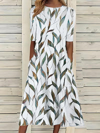 Xylara - Florales Midikleid mit Soft-Touch – Grün