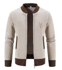 Lasenna | Stilvolle Herrenstrickjacke mit Reißverschluss – Beige