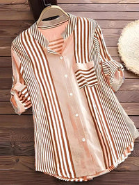 Piper | Gestreiftes Hemd für Damen – Orange