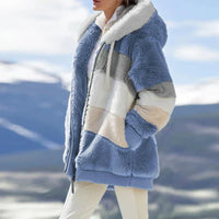Petra™ | Winterjacke mit Kapuze – Blaue Streifen