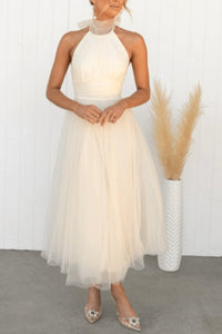 Arabelle - Sexy ärmelloses Maxikleid – Apricot