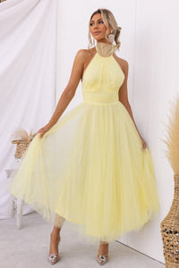 Arabelle - Sexy ärmelloses Maxikleid – Gelb