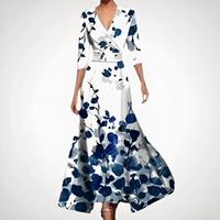 Raffiniertes langes Kleid für Damen | Maxi – Blau