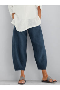 Ragnhild | Damen Weite Hose Knöchellang Lockere Passform – Blau