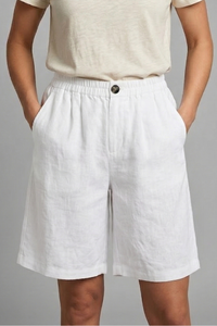 Rania | Damen Bermuda Shorts mit Kordelzug – Weiß