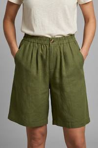 Rania | Damen Bermuda Shorts mit Kordelzug – Oliv
