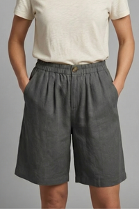 Rania | Damen Bermuda Shorts mit Kordelzug – Grau