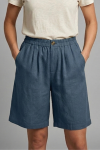 Rania | Damen Bermuda Shorts mit Kordelzug – Blau