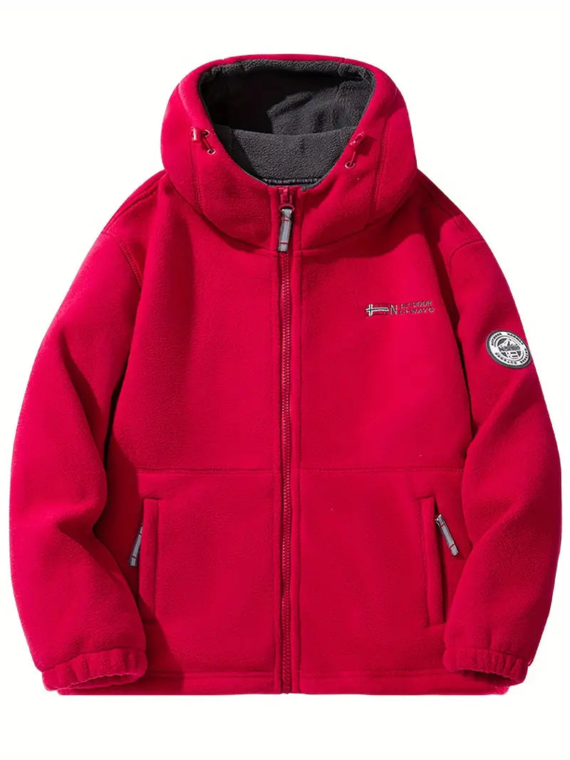 Liadyx | Outdoor-Fleece gefütterte Kapuzenjacke für Männer – Polyester