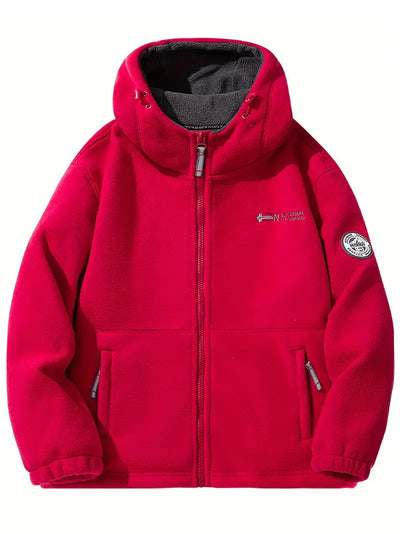 Liadyx | Outdoor-Fleece gefütterte Kapuzenjacke für Männer – Polyester