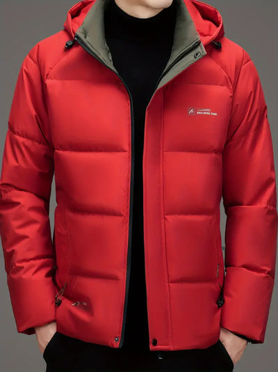Reigessa | Herren Winterjacke aus Baumwolle mit abnehmbarer Kapuze, Casual Business Style