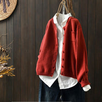 Damen Strickjacke in Übergrößer | Bequem – Rot