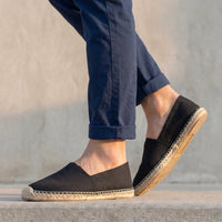 Reimar | Herren Espadrilles Schlupfschuh Jutesohle – Schwarz