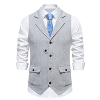 Reinhold | Herren Vintage Weste mit Knöpfen – Grau