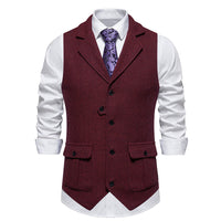 Reinhold | Herren Vintage Weste mit Knöpfen – Weinrot