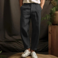 Rene | Herren Luftige Leinen Hose – Schwarz