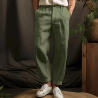 Rene | Herren Luftige Leinen Hose – Grün