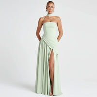 Nathalie | Damen Maxikleid Korsettstil Schaldetail Hoher Schlitz – Korsett Maxi 2026 – Mint