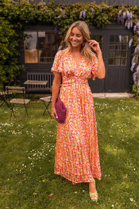 MARLENE | DAS BLUMENKLEID – Orange