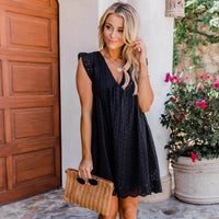 Lucia™| Kleid mit integrierten Taschen und Shorts – Schwarz