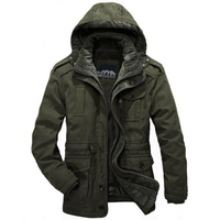 Robuste Winterjacke mit Kapuze für Herren | Warme – Oliv