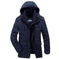 Robuste Winterjacke mit Kapuze für Herren | Warme – Blau