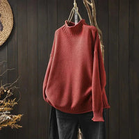 MILOU | GESTRICKTER ROLLKRAGENPULLOVER MIT STIL – Rot