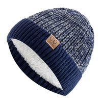Romy | Damen Gefütterte Retro Strickmütze – Marine