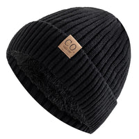 Romy | Damen Gefütterte Retro Strickmütze – Schwarz
